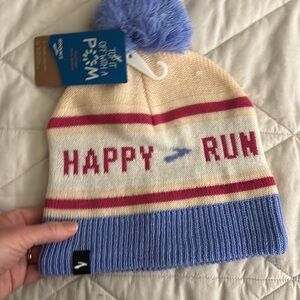 Brooks Heritage Pom Beanie Hats & Headwear Run Happy Sand NWT